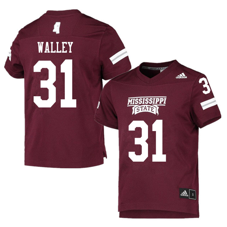 Men #31 Jaden Walley Mississippi State Bulldogs College Football Jerseys Sale-Maroon - Click Image to Close